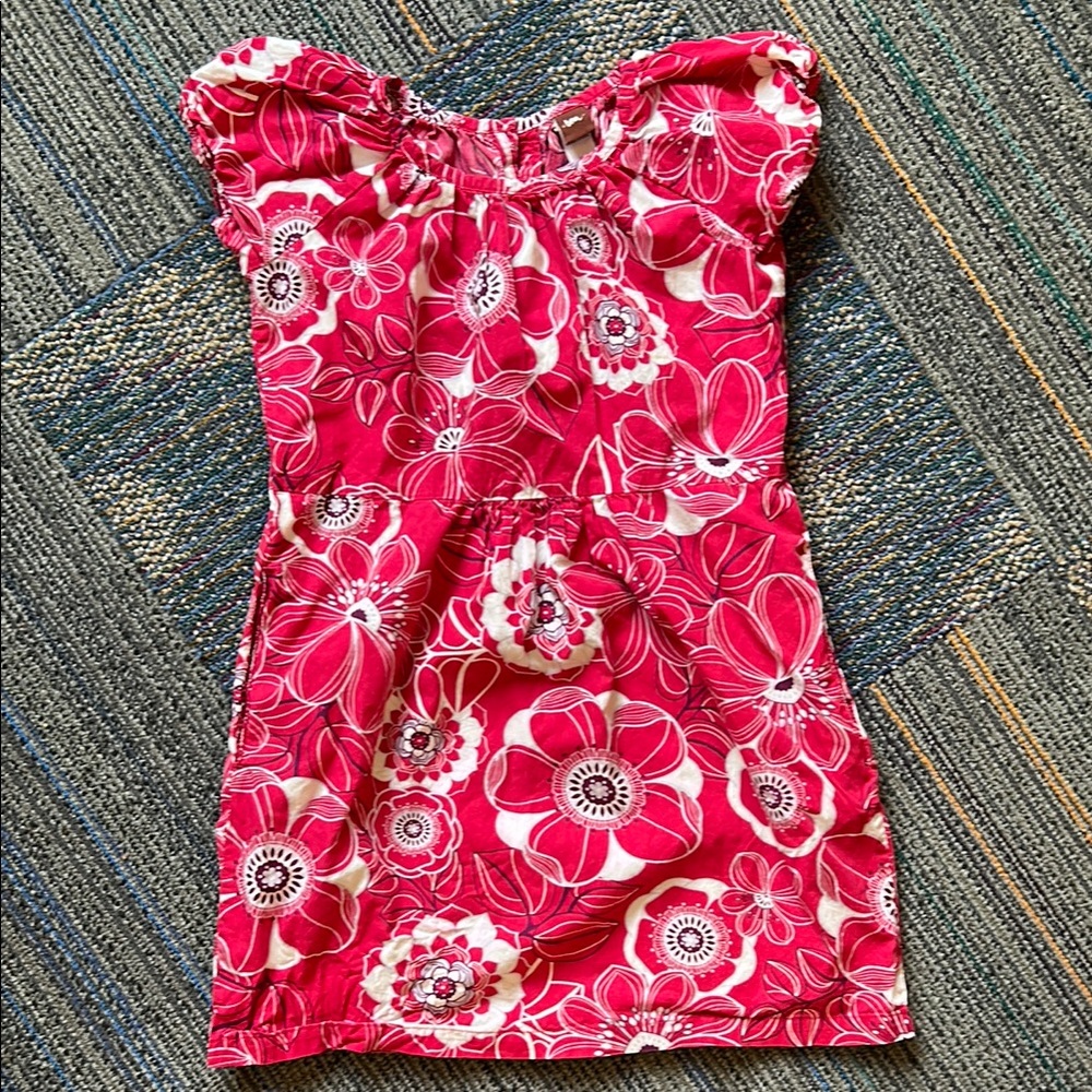 Tea Vibrant Floral Print Ruffle Sleeve Kids Dress w pockets! 💯% cotton!